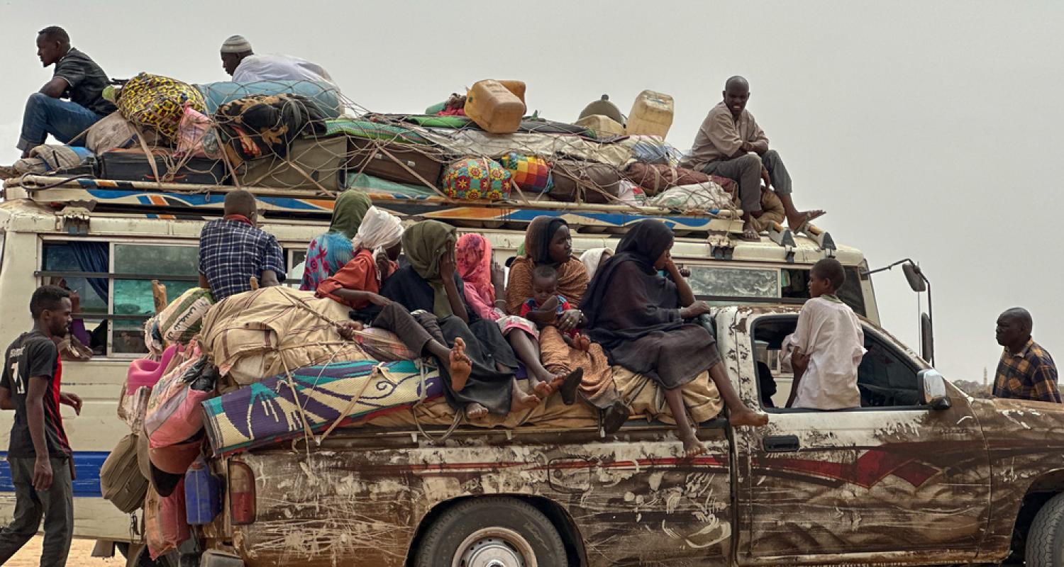 Displaced people reaching Tawila locality in Sudan.