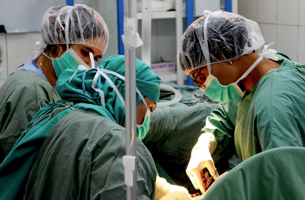 Dr Rasha Khoury conducts a Caesarean section in Khost maternity hospital. 2017