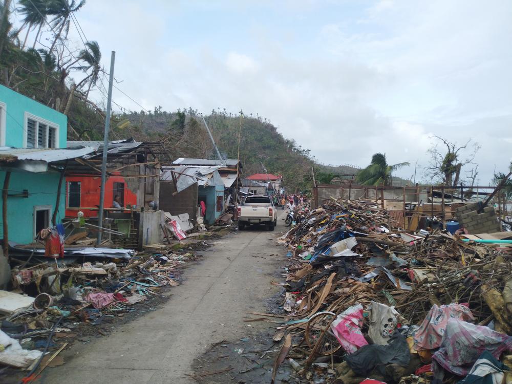 The municipality of Cagdianao in Dinagat Islands province is one of the hardest hit by Typhoon Rai (Odette), which swept across the Philippines in December 2021.