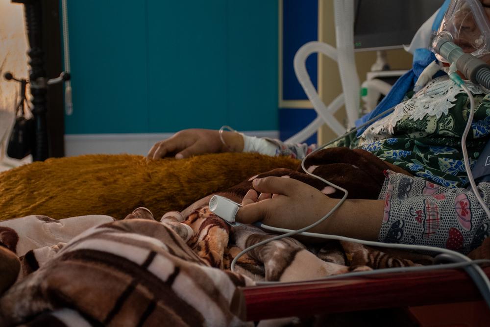 a patient at al kindi hospital, Baghdad, Iraq