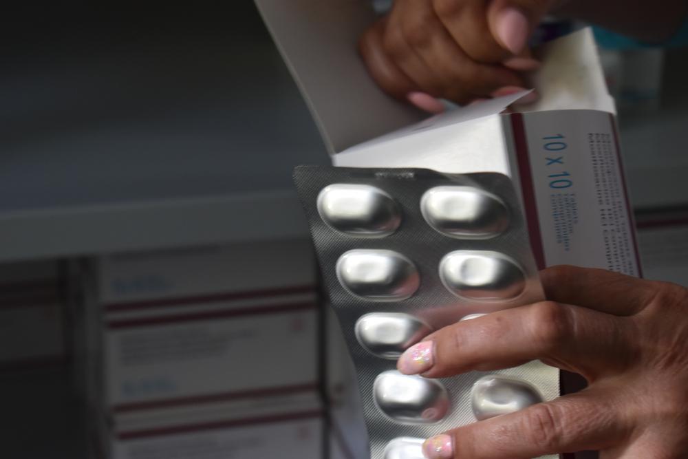 Packages with moxifloxacin in the hospital pharmacy of the Republican Scientific and Practical Centre for Pulmonology and Tuberculosis, Minsk