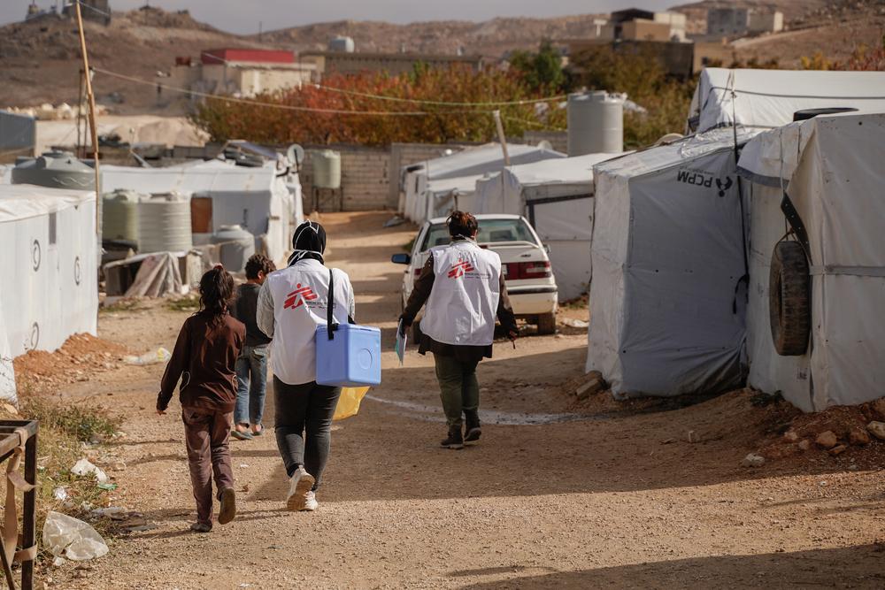 MSF teams vaccinating against cholera in Lebanon. Lebanon, November 2022. © MSF/Mohamad Cheblak