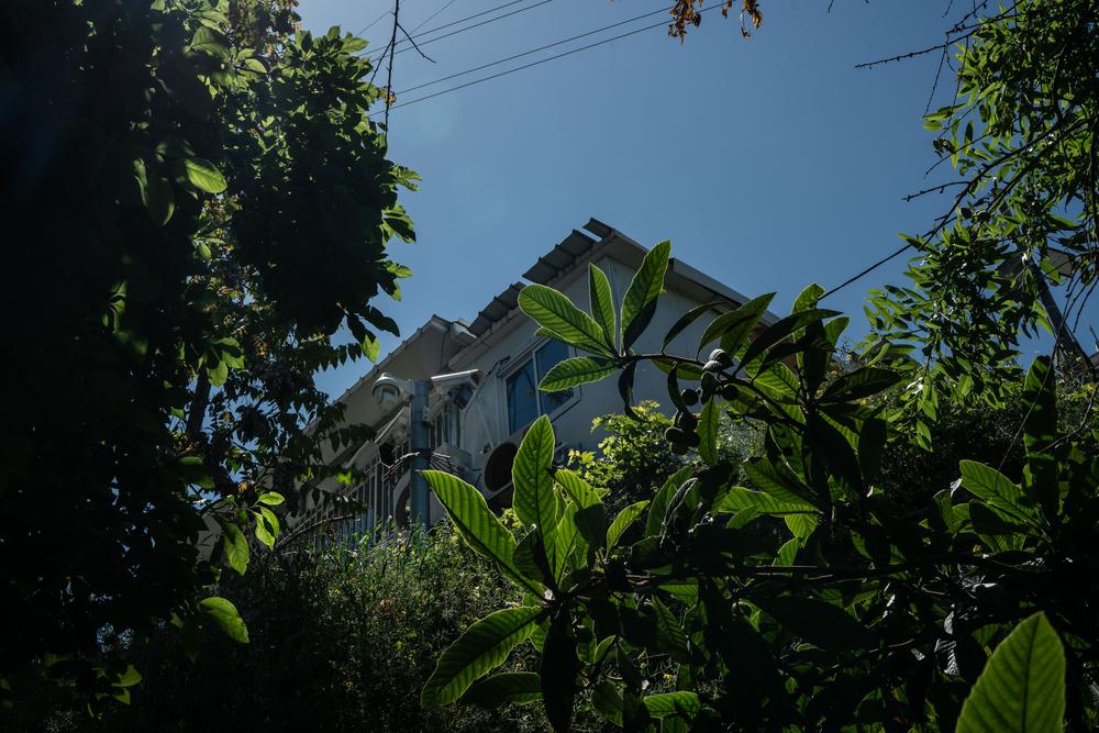 An Israeli security camera monitors the houses of Palestinians in Tel Rumeida, Hebron. Palestine, May 2023. © Samar Hazboun