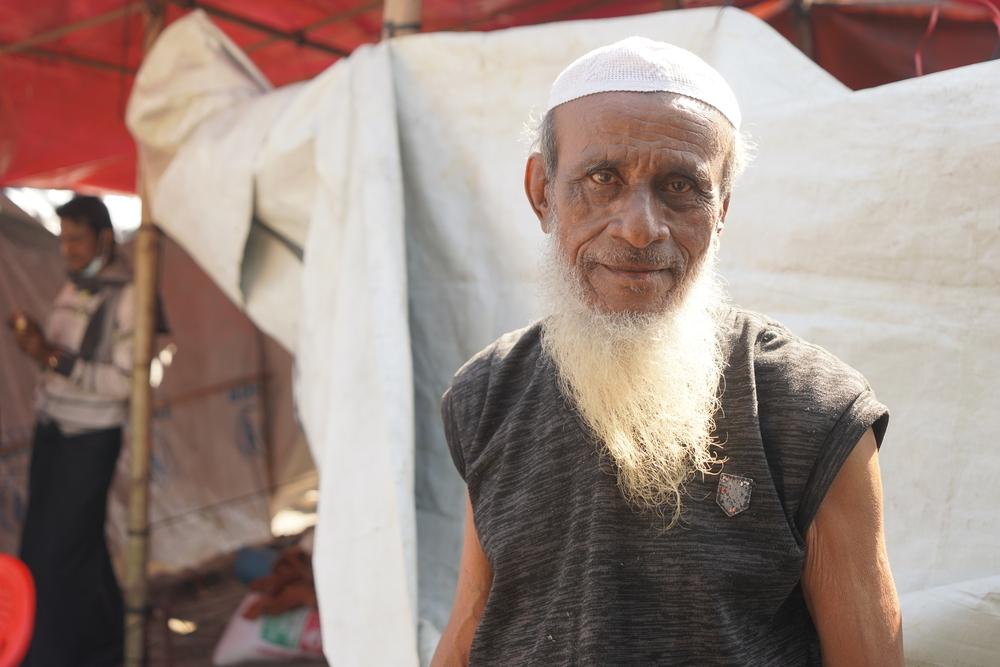 Sona Ullah works as a humanitarian affairs officer at the MSF clinic in Balukhali that was recently reopened after also being destroyed in fire. His job is to meet with fellow Rohingya in the camps to understand their needs and how MSF can help. “We had just decorated the shelter for my son’s wedding,” he says, standing under provisional plastic sheeting. Now, he is the one in need of support, as the fire spared neither his nor his family's living space.