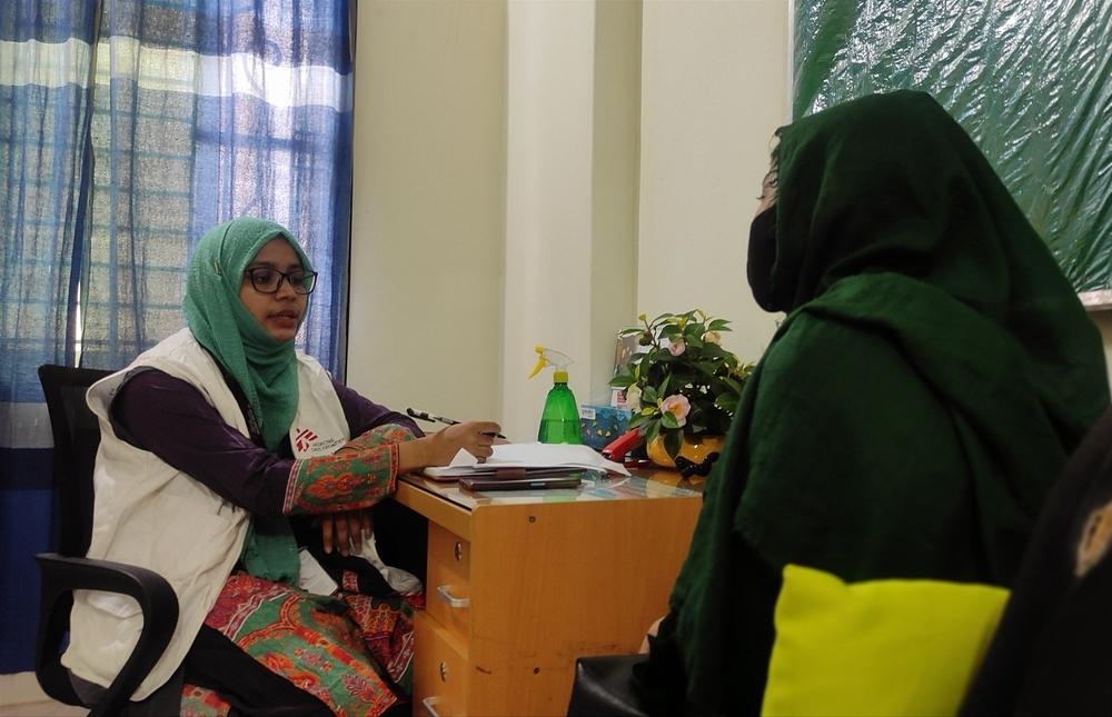Risalat Binte Aalad, counselor educator at MSF’s Kamrangirchar project in Dhaka. Bangladesh, 01 April 2024 © MSF