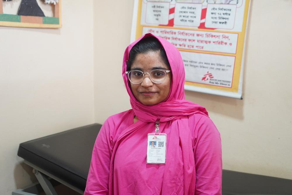Sumaiya Shimu Kakoli, midwife at Kutupalong. Bangladesh, 01 April 2024 © MSF/Farah Tanjee