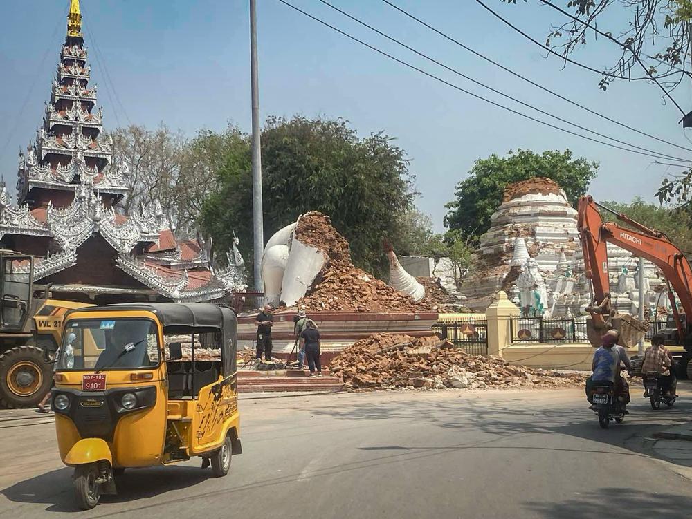 Destruction caused by the earthquake in Mandalay, Myanmar