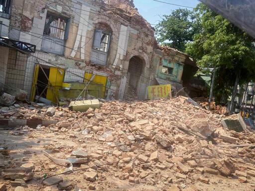 Destruction caused by the earthquake in Mandalay, Myanmar