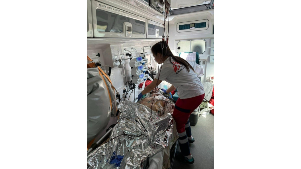 MSF team responding to the mass casualties from the Maranets bus bombing