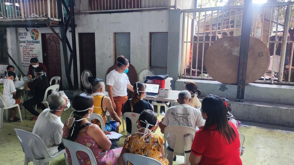 People waiting for medical screening