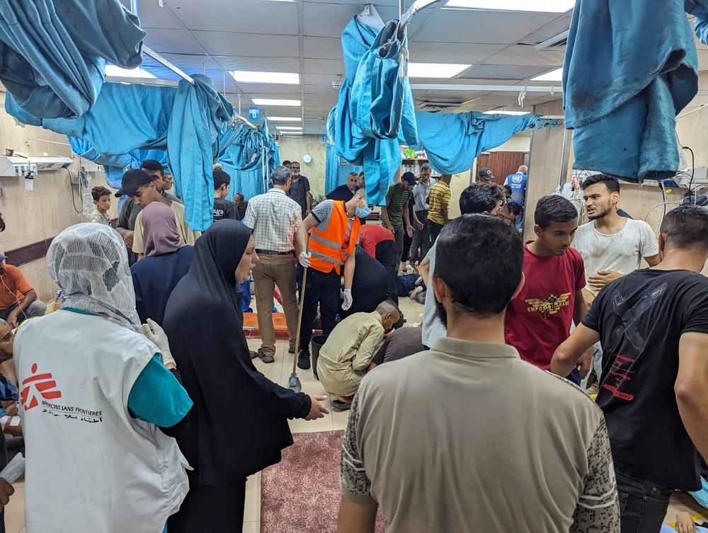Patients at Al-Aqsa hospital