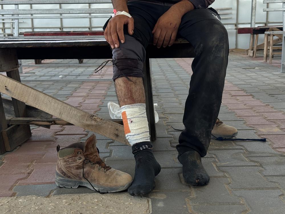 Wounded patient at clinic